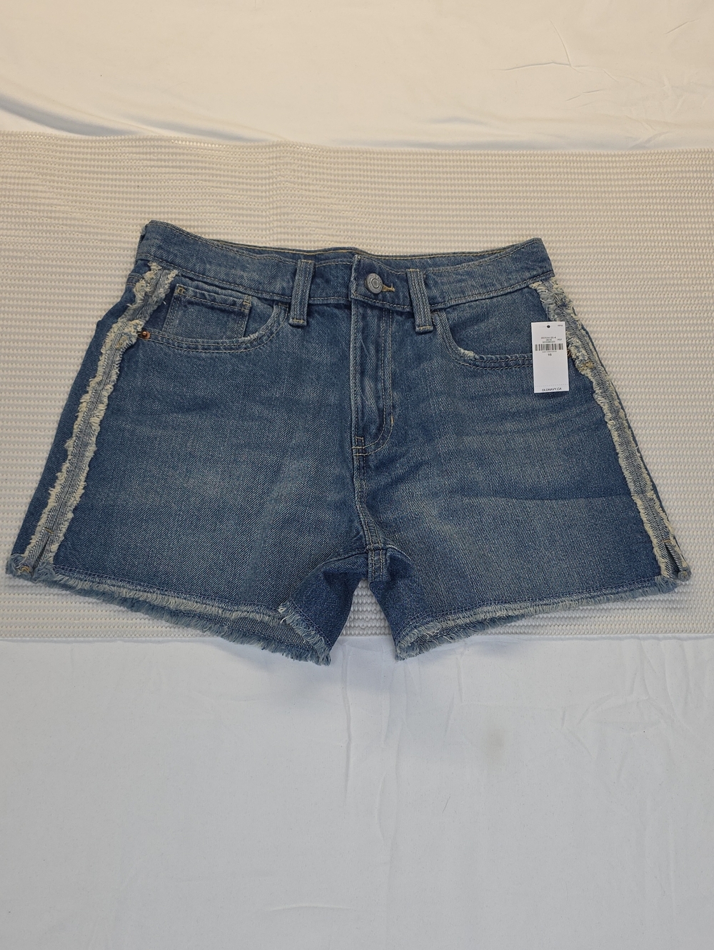 Old Navy Blue Denim Frayed Side-Trim Women's Shorts 16
